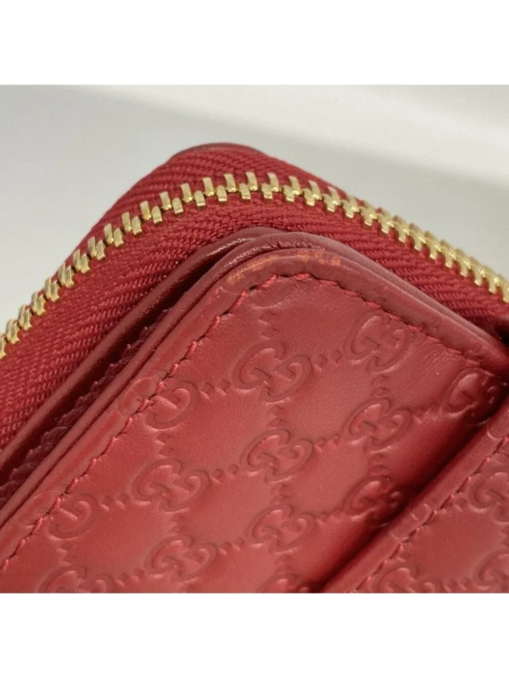 Gucci Wallet Micro Guccissima Leather Bordeaux Champagne Gold - Picture 5 of 8